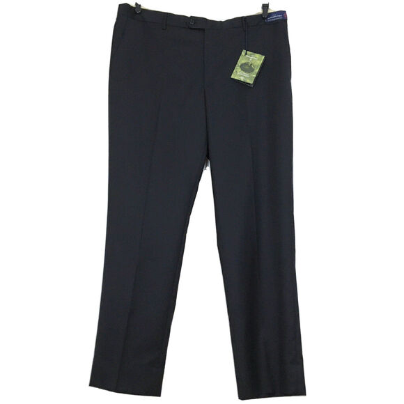 ERMENEGILDO ZEGNA Micronsphere Wool Woven Black Men's 40 Waist Taveller Pants - Picture 1 of 12